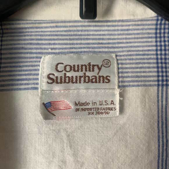 Vintage Country Suburbans Plaid Lightweight Blazer Shirt Blue Sweater Size 12 - Picture 3 of 16